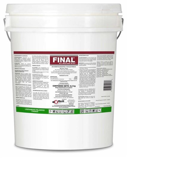 Rodenticida Final All Weather Blox, balde de 8.2 kg